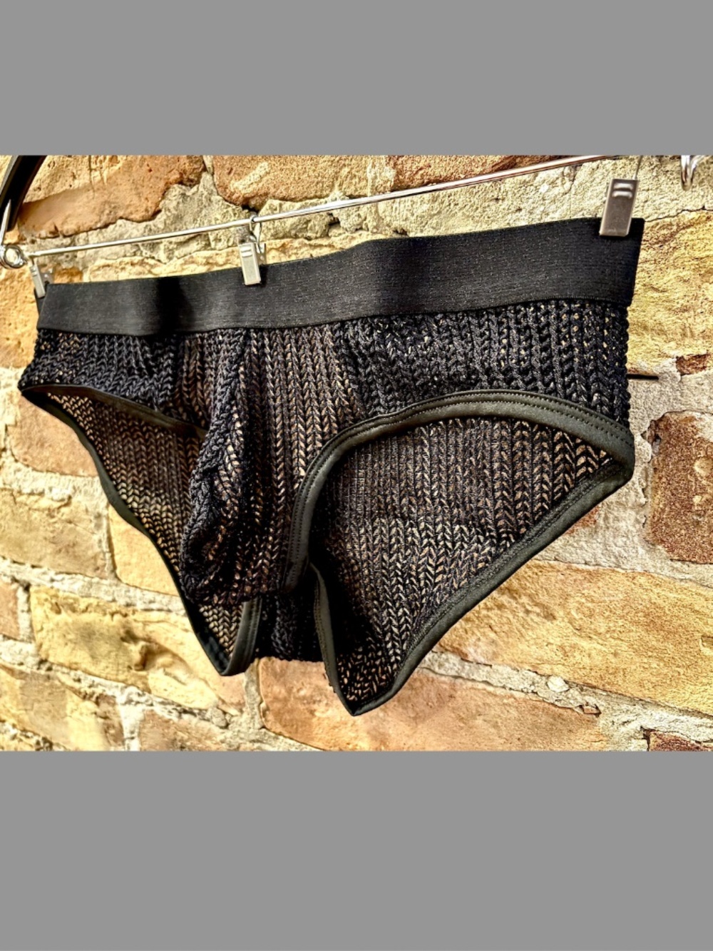 BodyAware New Mens Black Chevron Mesh Shaping Brief Medium Body Aware - Picture 10 of 16